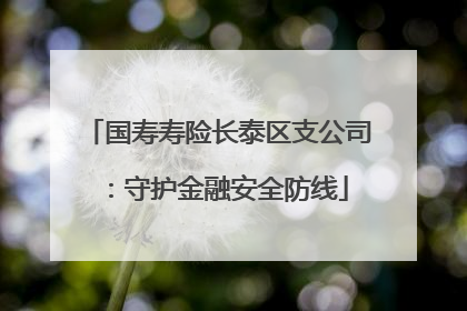 国寿寿险长泰区支公司：守护金融安全防线