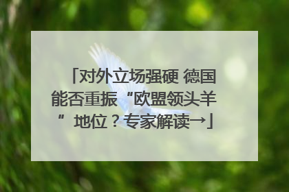 对外立场强硬 德国能否重振“欧盟领头羊”地位？专家解读→