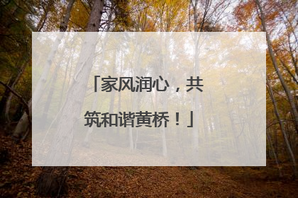 家风润心，共筑和谐黄桥！