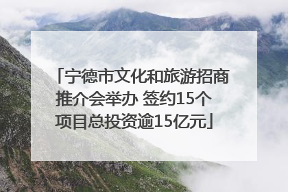 宁德市文化和旅游招商推介会举办 签约15个项目总投资逾15亿元