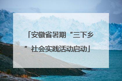 安徽省暑期“三下乡”社会实践活动启动