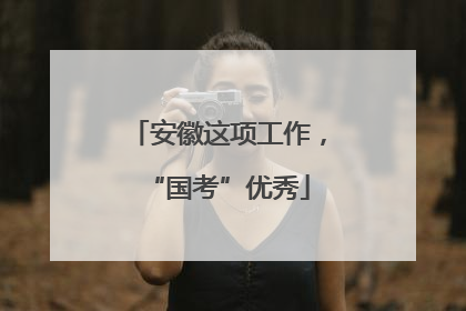安徽这项工作，“国考”优秀