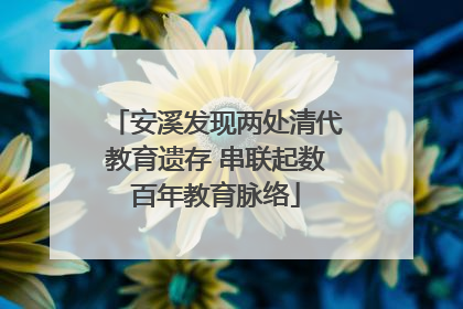 安溪发现两处清代教育遗存 串联起数百年教育脉络