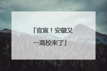 官宣！安徽又一高校来了