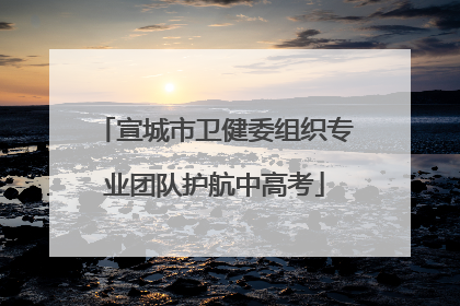 宣城市卫健委组织专业团队护航中高考