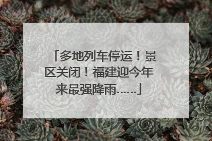 多地列车停运！景区关闭！福建迎今年来最强降雨……