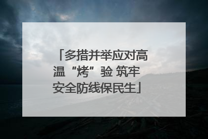 多措并举应对高温“烤”验 筑牢安全防线保民生