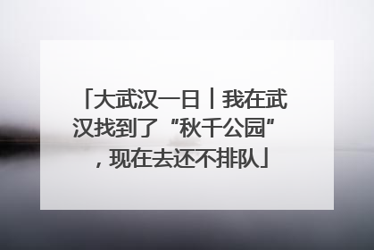 大武汉一日︱我在武汉找到了“秋千公园”，现在去还不排队