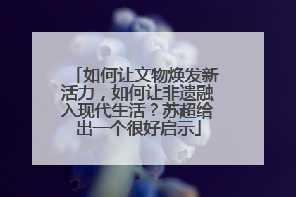 如何让文物焕发新活力，如何让非遗融入现代生活？苏超给出一个很好启示