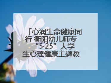 心润生命健康同行 衡阳幼儿师专“5·25”大学生心理健康主题教育活动圆满落幕