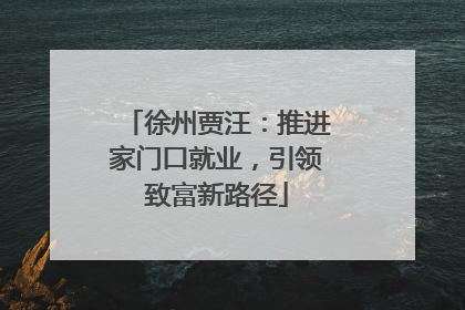 徐州贾汪：推进家门口就业，引领致富新路径