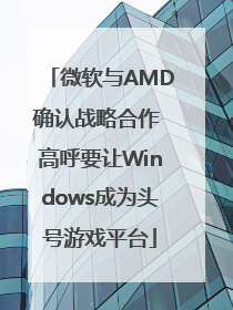 微软与AMD确认战略合作 高呼要让Windows成为头号游戏平台