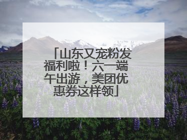 山东又宠粉发福利啦！六一端午出游，美团优惠券这样领
