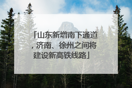 山东新增南下通道，济南、徐州之间将建设新高铁线路