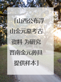 山西公布浮山金元墓考古资料 为研究晋南金元葬具提供样本