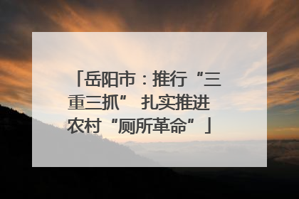 岳阳市：推行“三重三抓” 扎实推进农村“厕所革命”