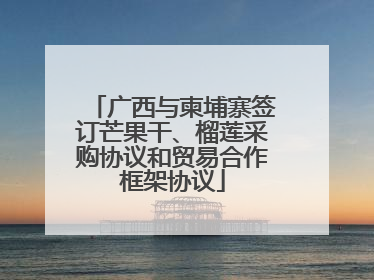 广西与柬埔寨签订芒果干、榴莲采购协议和贸易合作框架协议