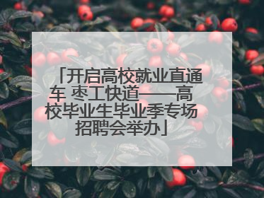 开启高校就业直通车 枣工快道——高校毕业生毕业季专场招聘会举办
