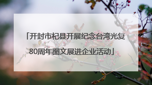 开封市杞县开展纪念台湾光复80周年图文展进企业活动