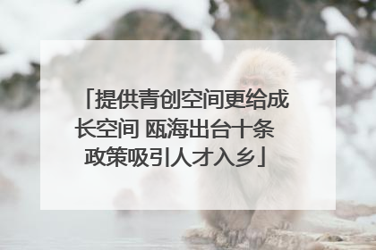 提供青创空间更给成长空间 瓯海出台十条政策吸引人才入乡