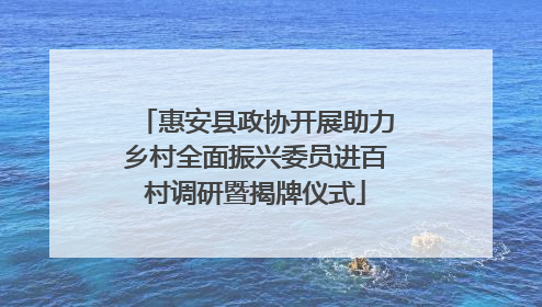 惠安县政协开展助力乡村全面振兴委员进百村调研暨揭牌仪式