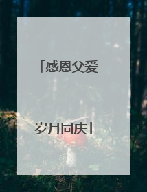 感恩父爱 岁月同庆