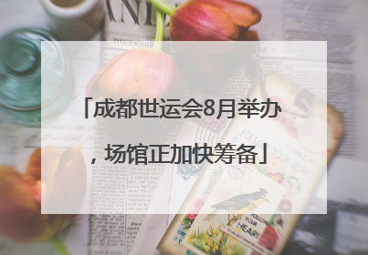 成都世运会8月举办，场馆正加快筹备