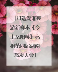 打造湖湘夜游新样本《今上岳阳楼》亮相第四届湖南旅发大会