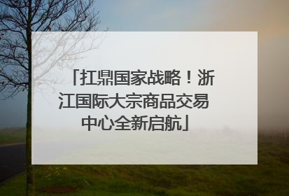 扛鼎国家战略！浙江国际大宗商品交易中心全新启航