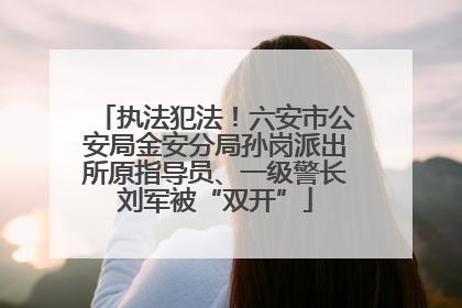 执法犯法！六安市公安局金安分局孙岗派出所原指导员、一级警长刘军被“双开”