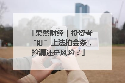 果然财经｜投资者“盯”上法拍金条，捡漏还是风险？