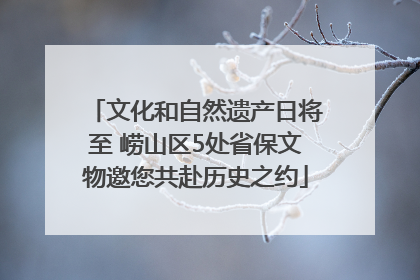 文化和自然遗产日将至 崂山区5处省保文物邀您共赴历史之约