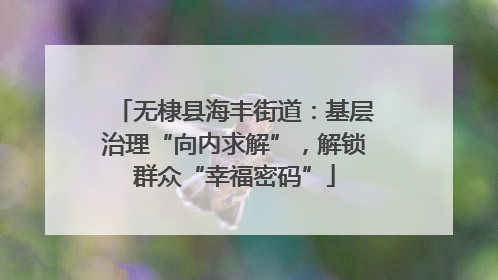 无棣县海丰街道：基层治理“向内求解”，解锁群众“幸福密码”