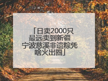日卖2000只 最远卖到新疆 宁波慈溪非遗粽凭啥火出圈