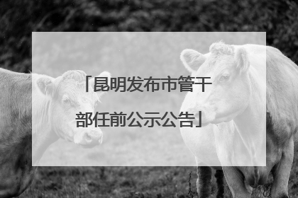 昆明发布市管干部任前公示公告