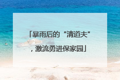 暴雨后的“清道夫”，激流勇进保家园