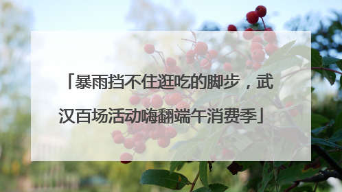 暴雨挡不住逛吃的脚步，武汉百场活动嗨翻端午消费季