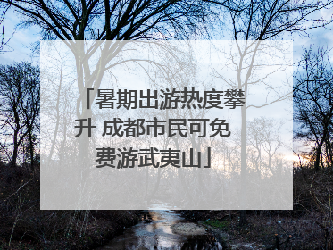 暑期出游热度攀升 成都市民可免费游武夷山