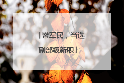 暨军民，当选副部级新职