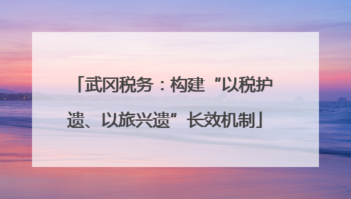 武冈税务：构建“以税护遗、以旅兴遗”长效机制