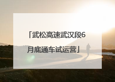 武松高速武汉段6月底通车试运营