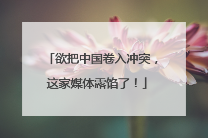 欲把中国卷入冲突，这家媒体露馅了！