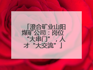 澄合矿业山阳煤矿公司：岗位“大串门”，人才“大交流”