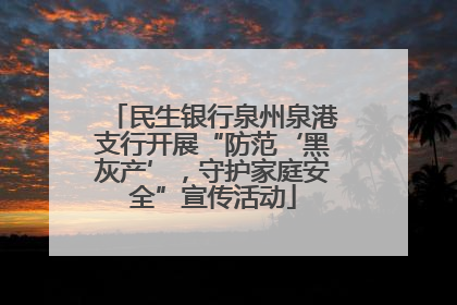 民生银行泉州泉港支行开展“防范‘黑灰产’，守护家庭安全”宣传活动
