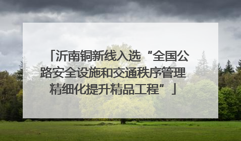沂南铜新线入选“全国公路安全设施和交通秩序管理精细化提升精品工程”