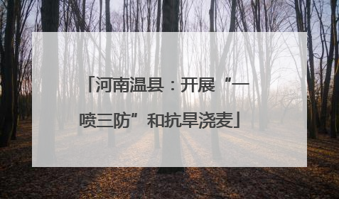 河南温县：开展“一喷三防”和抗旱浇麦