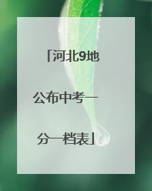 河北9地公布中考一分一档表