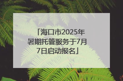 海口市2025年暑期托管服务于7月7日启动报名