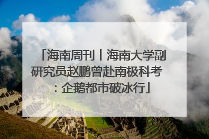 海南周刊丨海南大学副研究员赵鹏曾赴南极科考：企鹅都市破冰行
