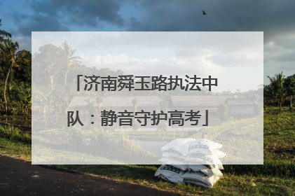 济南舜玉路执法中队：静音守护高考